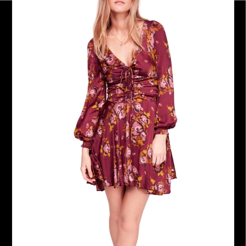 Free People Morning Light Long Sleeve Mini Dress